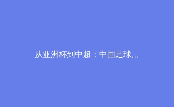 从亚洲杯到中超：中国足球的战术革命与青训体系重构 - 3
